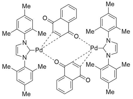 1,3-Bis(2,4,6-trimethylphenyl)imidazol-2-ylidene(1,4-naphthoquinone)palladium (0) dimer,96%